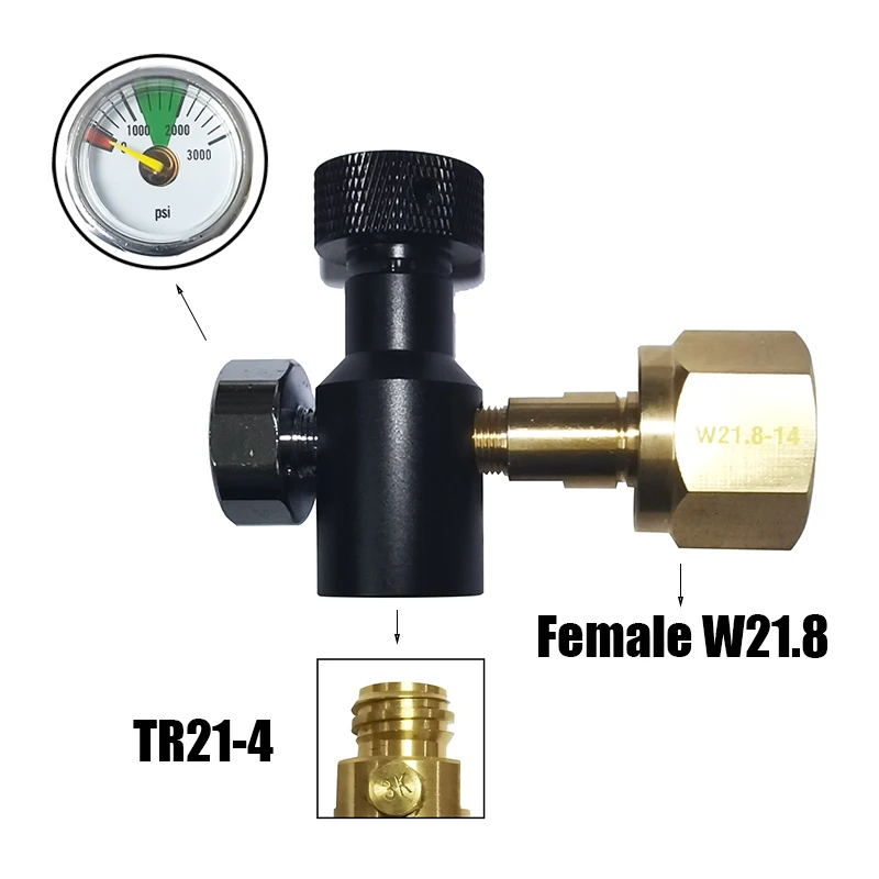 Soda Água CO2 Cilindro Conector Do Adaptador De Recarga, Tanque Regulador De Gás, Aquário, Homebrew, Tr21-4 to W21.8-14, Novo Modelo