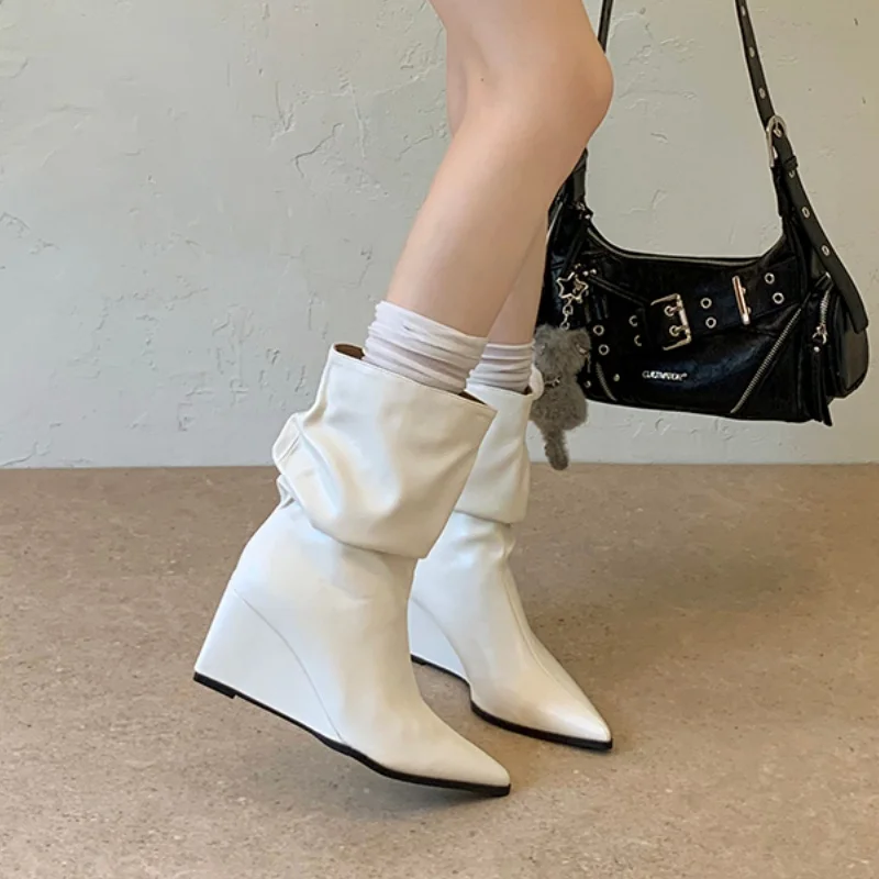 *Modische, elegante, sexy, warme, lässige Damenstiefel im neuen Stil, Winter-Bestseller, bequeme, spitze, hochhackige Kurzstiefel – Detail 5