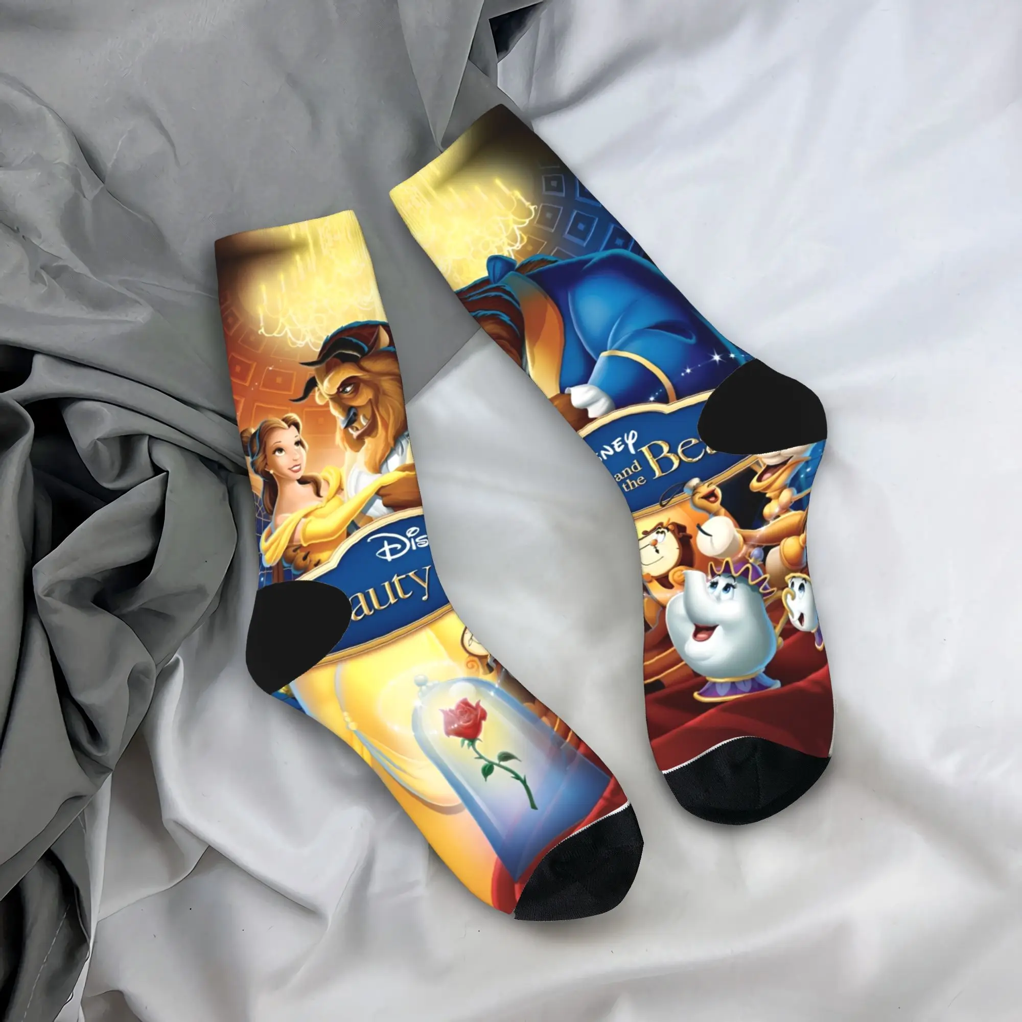 الجمال والوحش الجوارب جوارب عدم الانزلاق الرجال لينة تنفس تسلق الجوارب الشتاء الترفيه الجوارب المطبوعة