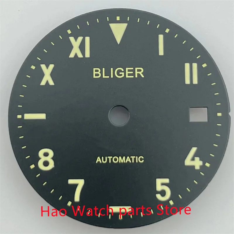 BLIGER 28.5mm Brown/Black Mens Watch Dial fit Miyota 8205 8215 821A MingzhuDG2813 3804 ETA 2824 2836 movement