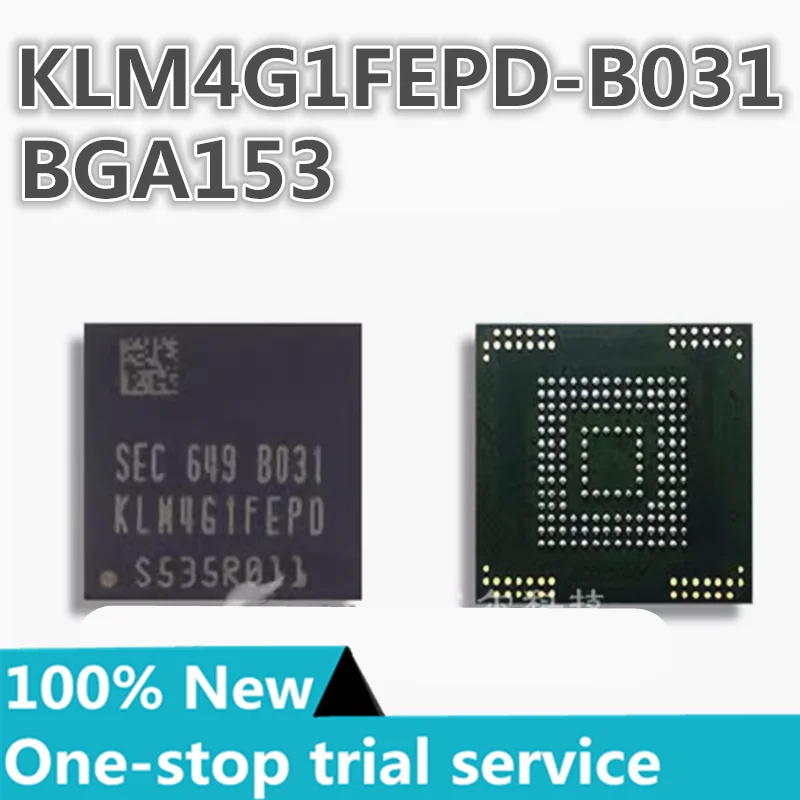 

2-100PCS New KLM4G1FEPD-B031 KLM4G1FEPD B031 Package BGA153 ball 4GB font 5.0 version memory particle emmc chip