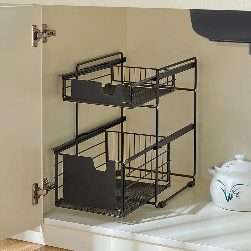 Multi-functional Holder Storage Rack Kitchen Accessories Shelf Tool Organizers Spice Rack Seasoning Drawer Foldable Spice Rack