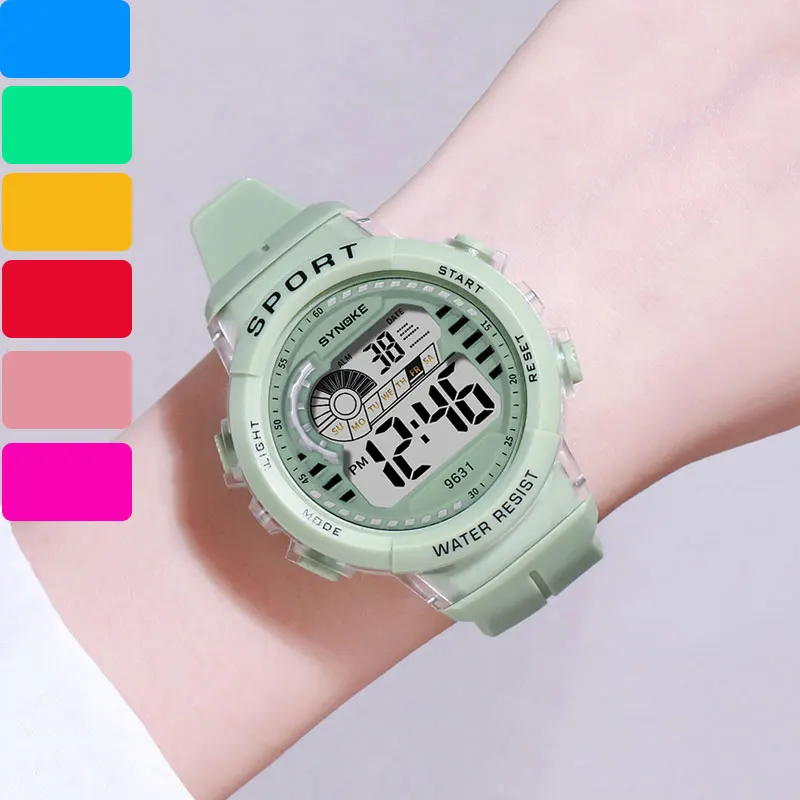 Montre numérique étanche pour enfants, montre électronique LED pour filles, montre-bracelet de sport pour enfants, horloge étanche, unisexe, nouveau, 50m