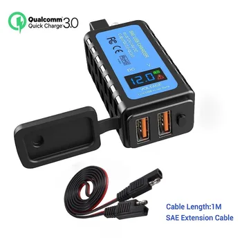 אוניברסלי 6.8a qc3.0 אופנוע USB מטען עמיד למים 12v מתאם אספקת חשמל עם מתג vetmeter שקע meter