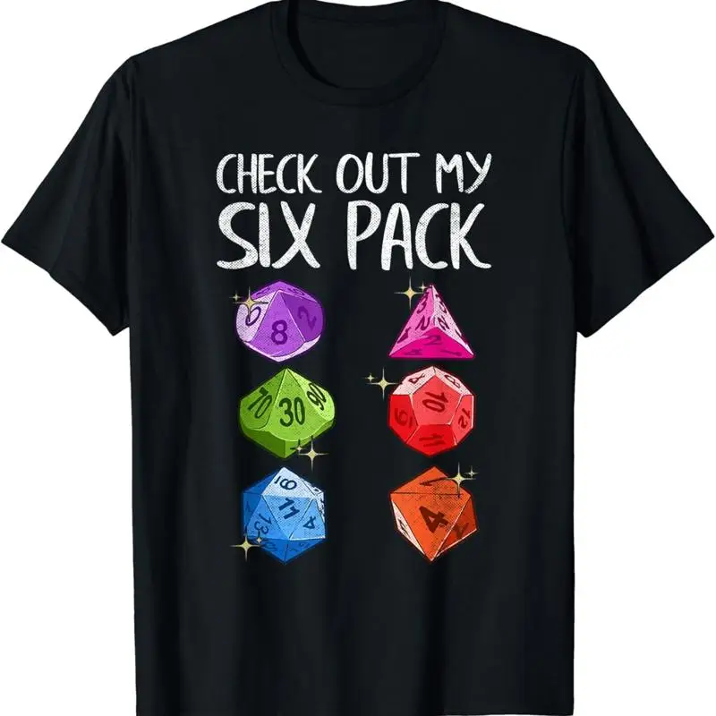 Check Out My Six Pack Gaming Dice Joke Funny Gamer Nerd T Shirt