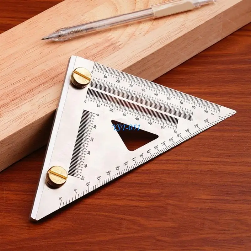 E15a Steel Sqaure Sqaure Multifunction Drawing Tool Perangkat Pengukur Perangkat Letak Perangkat Letak untuk Garis