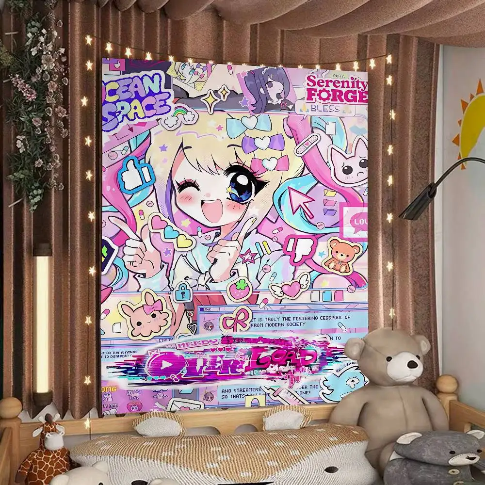 Needy Girl Streamer Overload Anime Hippie Wall Hanging Tapestries for Living Room Home Dorm Decor Art Home Decor