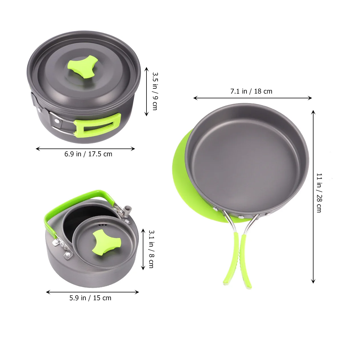 

Camping Pot Set Cookware Portable Kitchen Accessories Outdoor Cooking Tool Hard Alumina