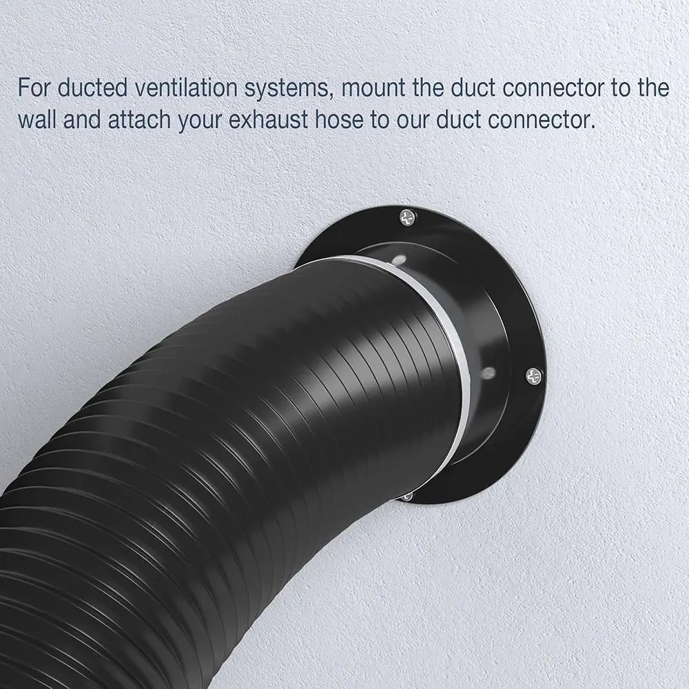 Household Accessories ABS Wall Flange Connector Round Black Ventilation Pipe Joint Air Ducting Connection Ventilation Pipe