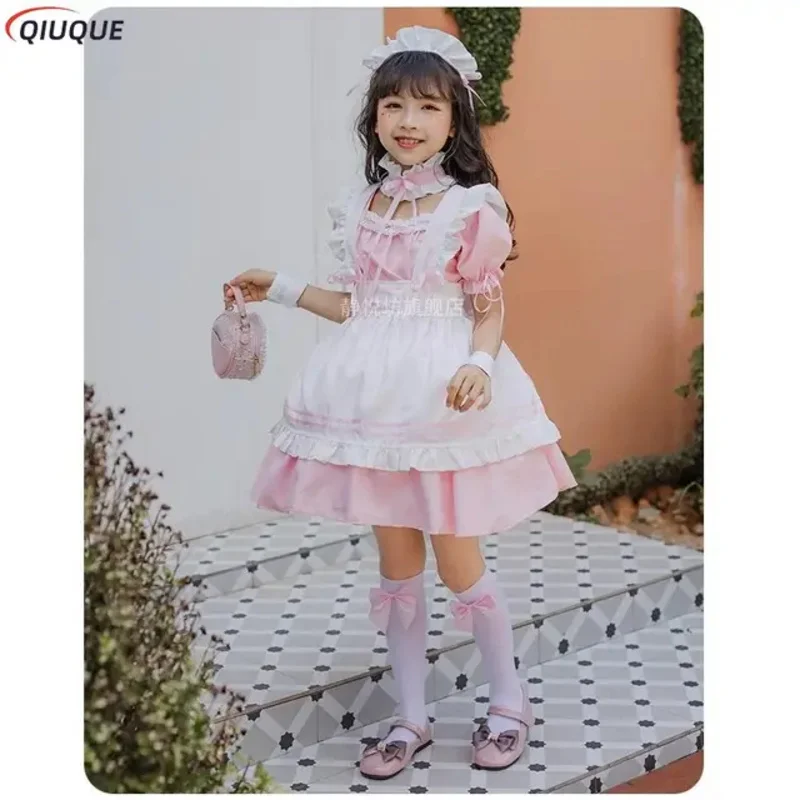 Lolita Girls Maid Dress Bellissimo costume da cameriera Costume per bambini Costumi Cosplay