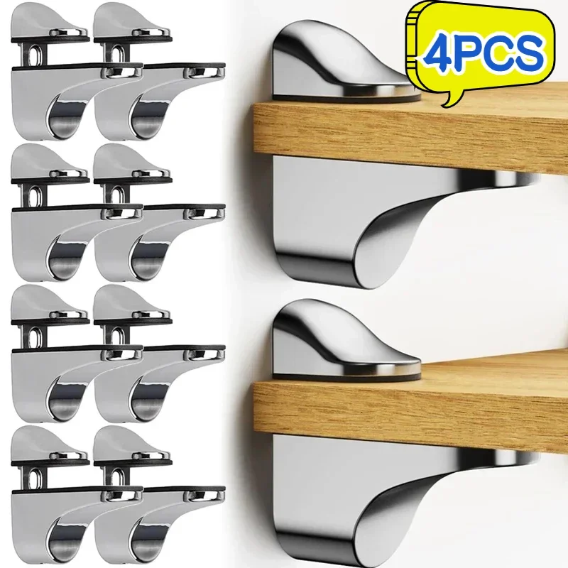 Adjustable Glass Shelf Holder Clamp Bathroom Support Brackets Shelves Holder Wood Shelves Support Shelf Bracket for Glass Alloy