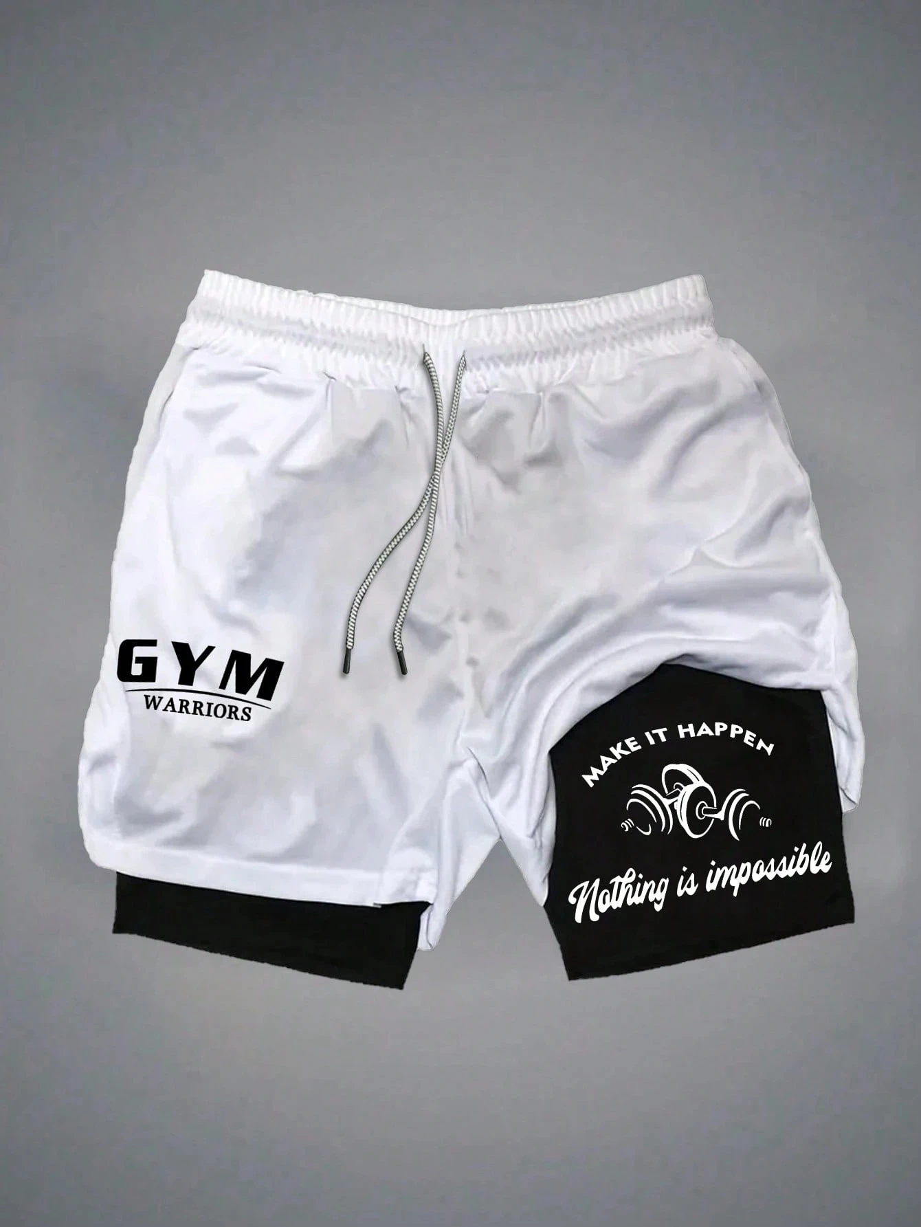 

Men's Printed Double-Layer Drawstring Waist Sports Shorts Athletic Shorts Breathable Ultra Lightweight Quick Drying Pattern