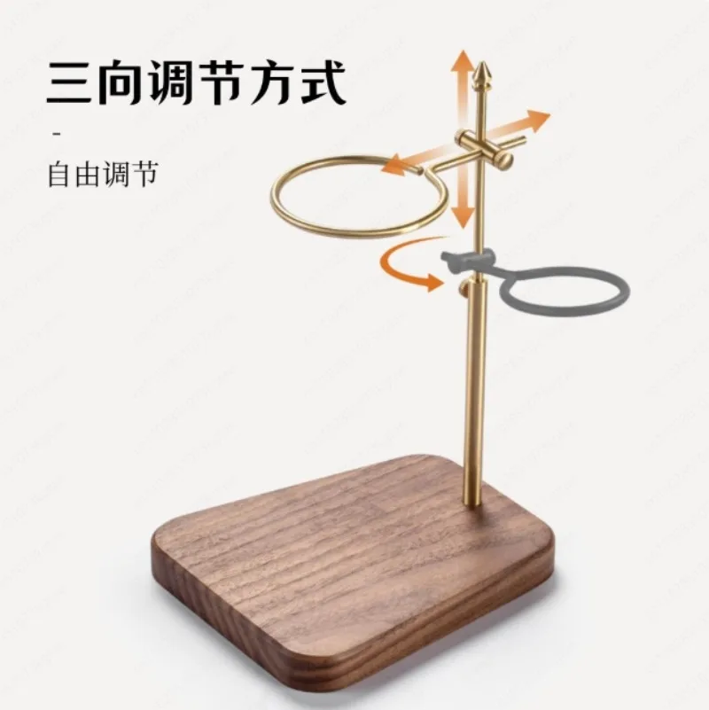 

Держатель для фильтра для кофе ручной заварки | Подставка для фильтр-чашки из орехового дерева, регулируемая, в ретро-стиле, с латунными элементами