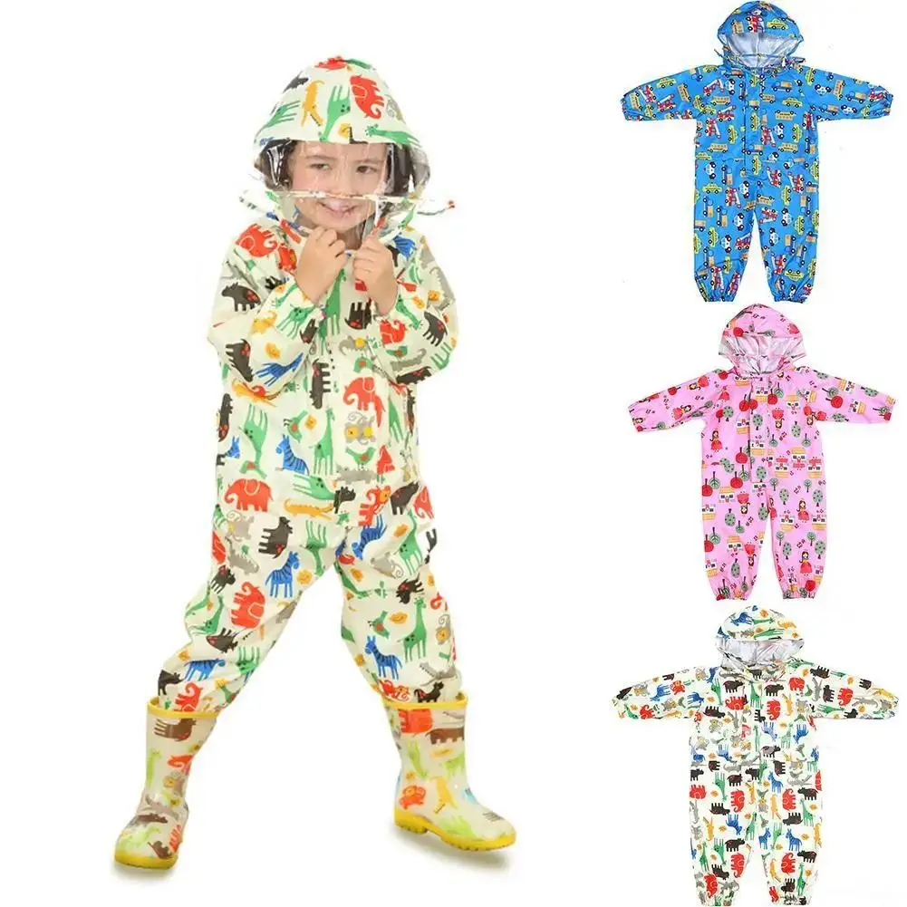 

Kids Raincoat Waterproof Rain Poncho Cartoon Dinosaur Children School Student Jumpsuit Rainsuit Boys And Girls Travel Rainwear