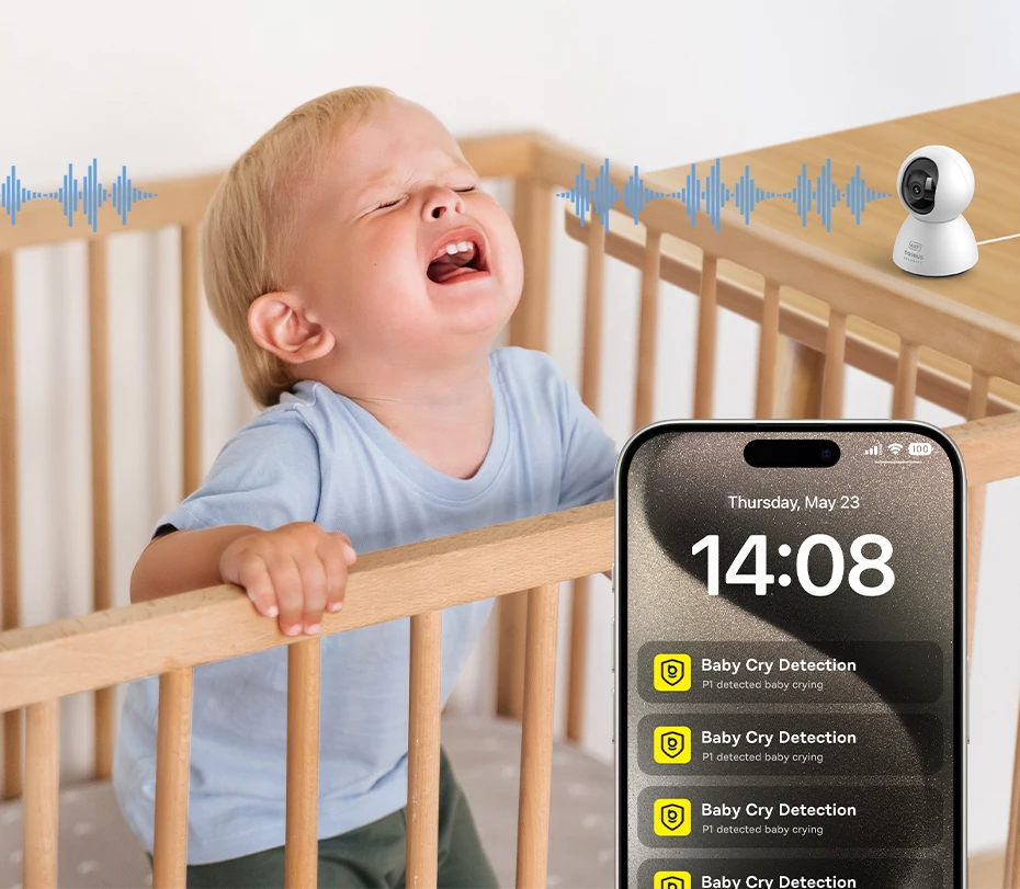 Baseus 4MP IP Kamera Smart 5G WIFI Sicherheit Kamera Indoor Hause Schutz PT 3K Hohe Klarheit Zwei-wege Audio Überwachung Kamera – Detail 7