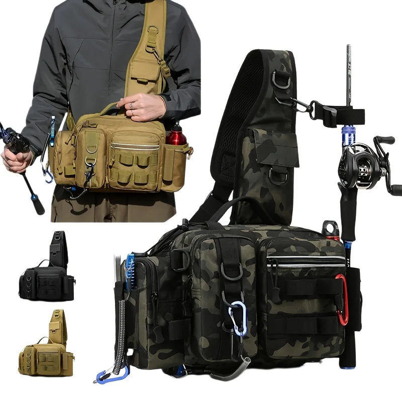 Outdoor Multifunctional Fishing Backpack，Fishing Gear Storage Bag，CrossbodyBag，MultifunctionalWaist Bag，Chest Bag