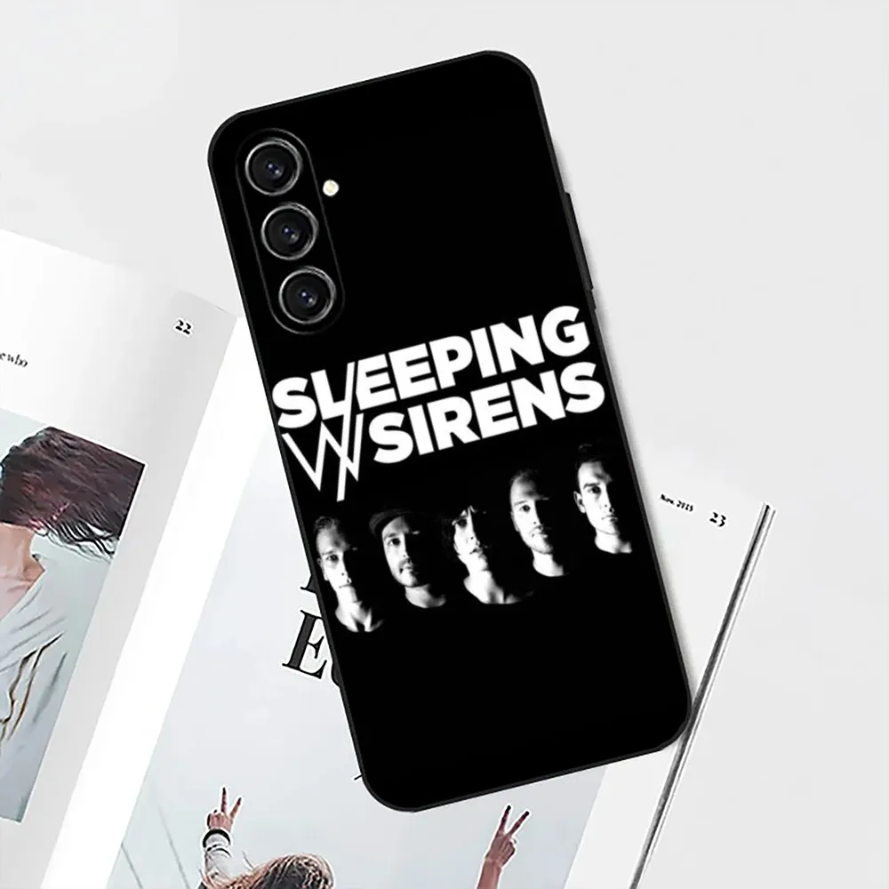 S-Sleeping With S-Sirens Band Phone Case For Samsung S24,21,22,23,30,Ultra,S20,Plus,Fe,Lite,Note,10,9,5G Black Soft Cover