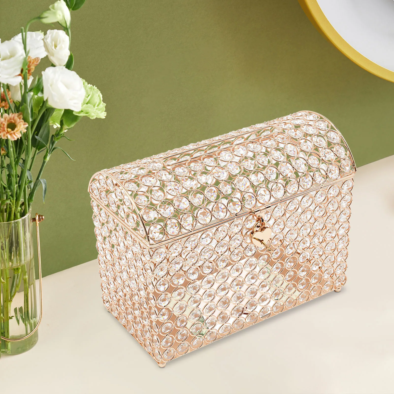 Porta-cartões dourado de 31×16 - Wedding Card Box avaliação e preço