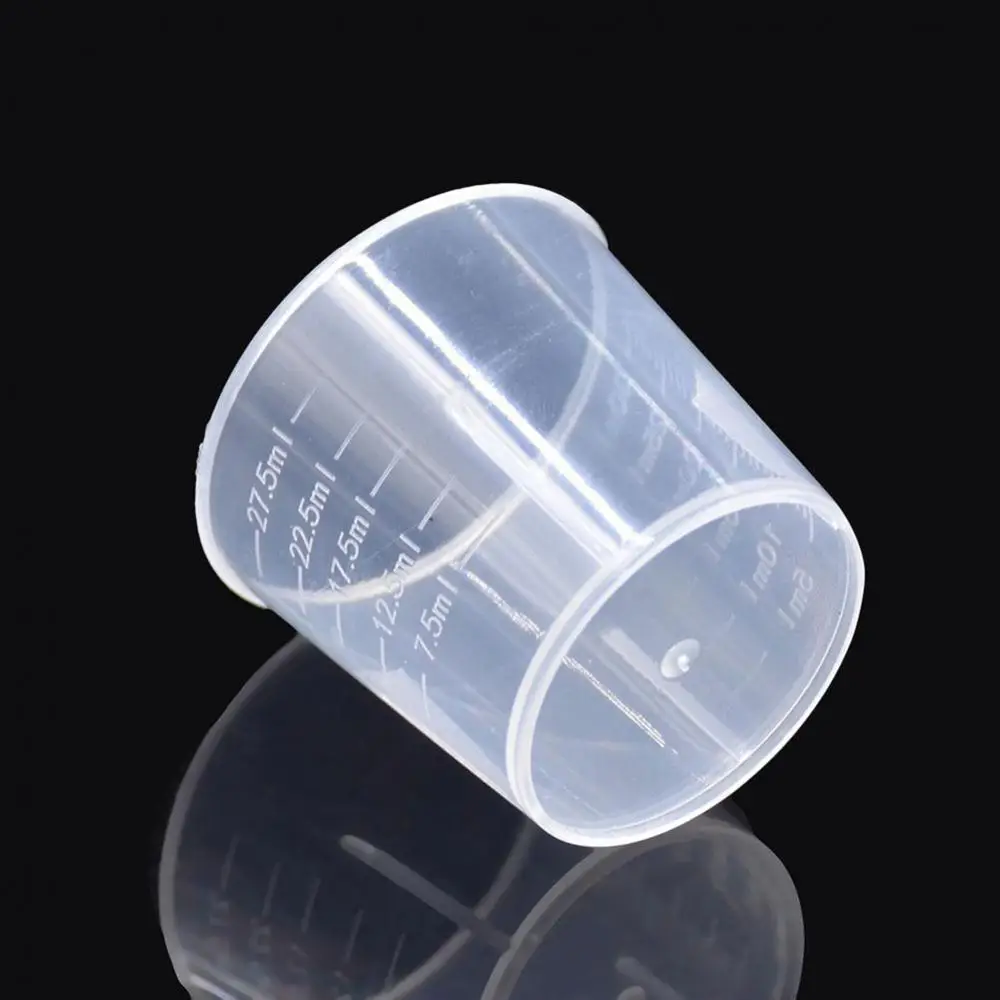 10Pcs 30ml Measuring Cups Plastic Measuring Cup with lid Epoxy Resin Jewelry Making Lab Chemical Laboratory Liquid Container Jug