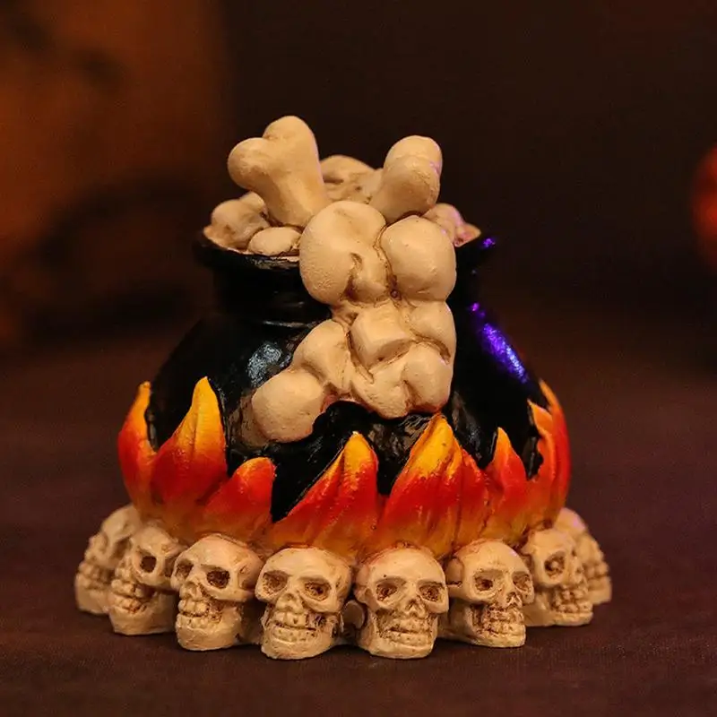 

Украшения на Хэллоуин, 6 шт., дом с привидениями, тыква, фигурка призрака, Хэллоуин, смоляные праздничные статуи дома, декор стола