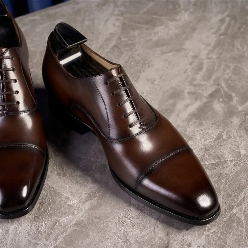 

New Men's Business Genuine Leather Shoes Heel Oxford Formal Men's Shoes