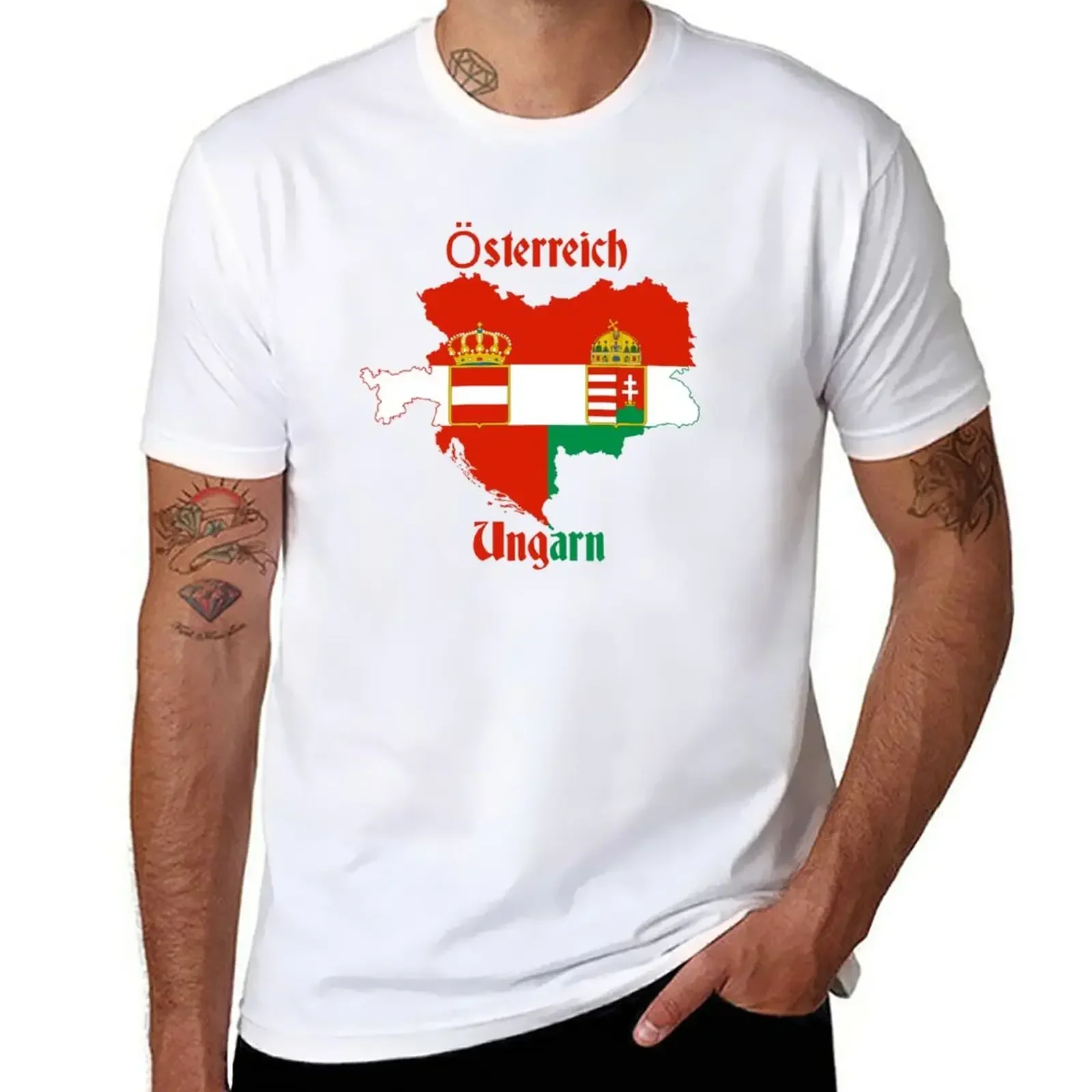 blanks customs hippie clothes mens clothes Austria Hungary T-Shirt graphic t shirts men clothing oversized t shirt