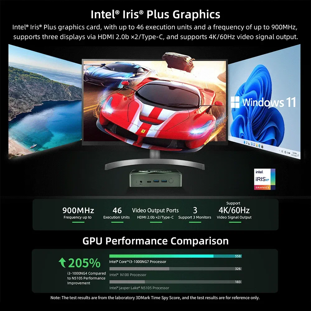 BMAX B6 Plus Mini PC Intel Core até 3.2GHz, 12GB LPDDR4 512GB SSD Wi-Fi 5 BT 4.2 3.5mm Áudio Windows 11 Pro