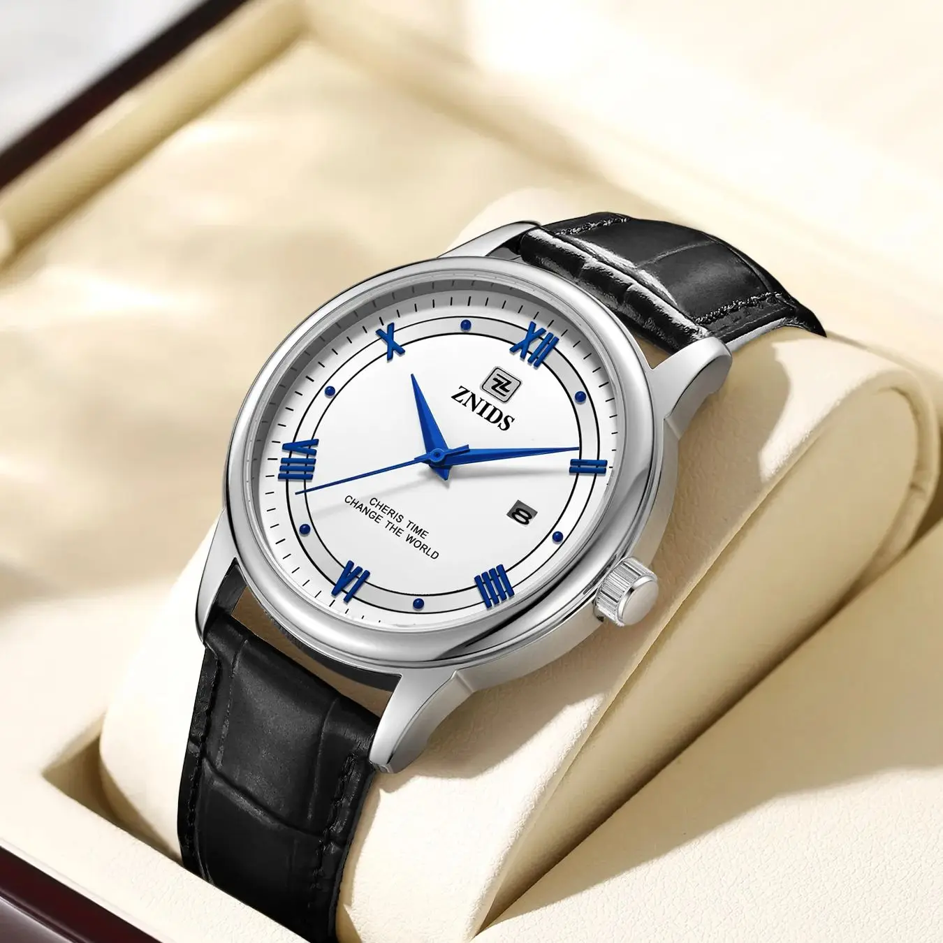 Classic Punk Style Men's Quartz Watch with Leather Strap, Waterproof, Calendar, Light Luxury, Fashionable, Business Casual, Versatile, Unique, Trendy Men's Watch, Gift