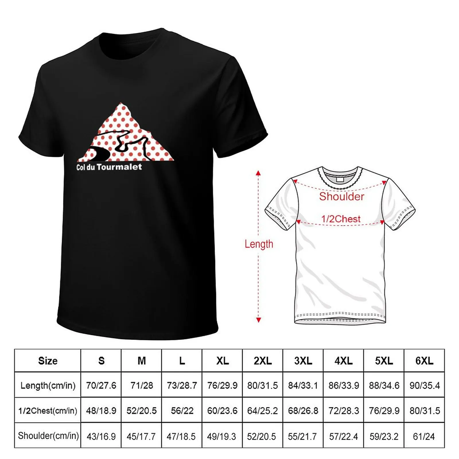 Col du Tourmalet KOM T-Shirt Creative Graphic Tee Shirt