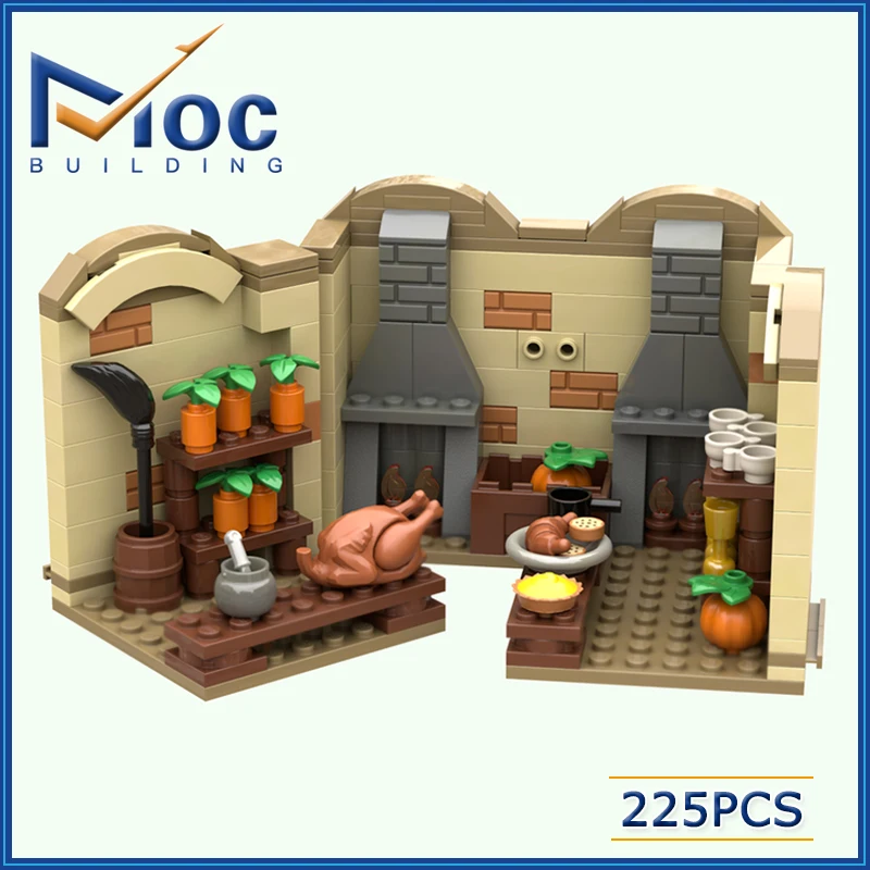 MOC Building Blocks Classic Movie Series Scene Model House Elf Kitchen DIY Assemble Bricks Creative Castle Toys Collection Gifts