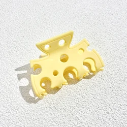 Acetate Yellow Hollow Cheese Hair Clip Claw For Women Girls Korean Irregular Geometric Hairpin Trendy Hair Accessories Tool 2023