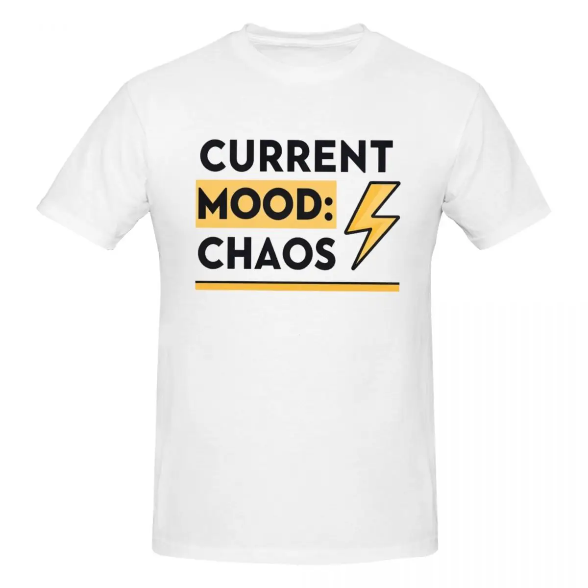 

Current Mood Chaos T-Shirt for Men Cotton Oversized T Shirts Men's Tees Short Crew Neck Summer Clothes Tops S-6XL