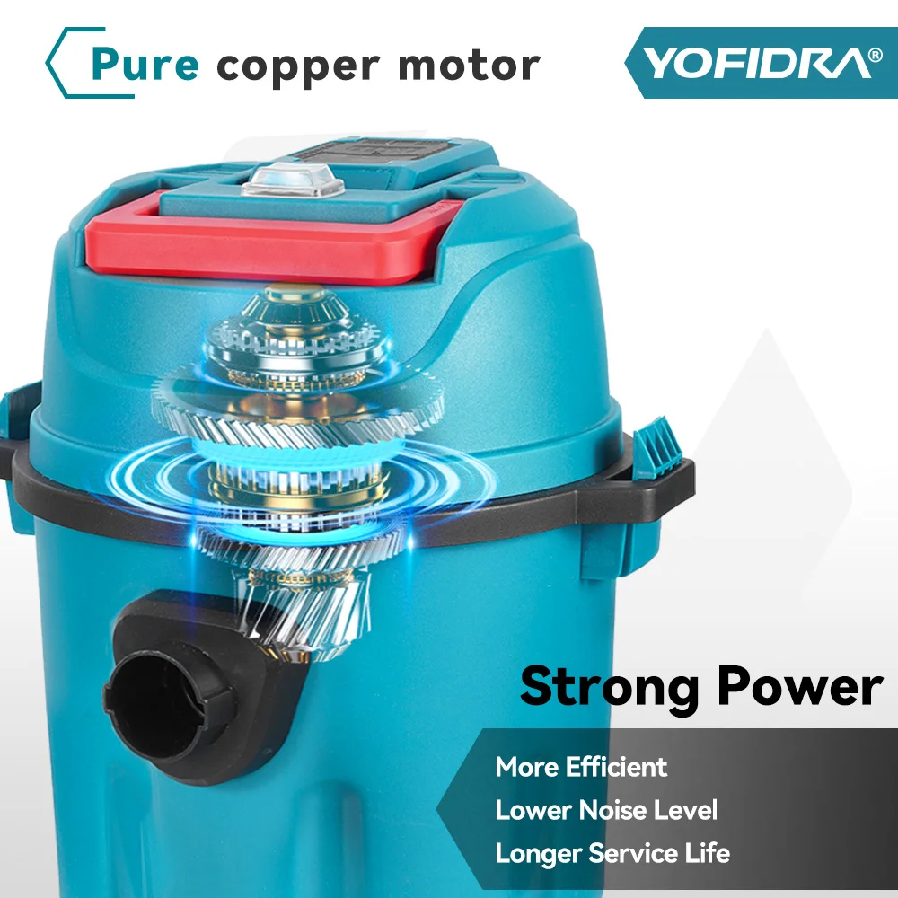 YOFIDRA 3IN1 aspirateur sec et humide électrique 35kPa nettoyeur de voiture sans fil avec réservoir Portable 10L pour broche de batterie Makita