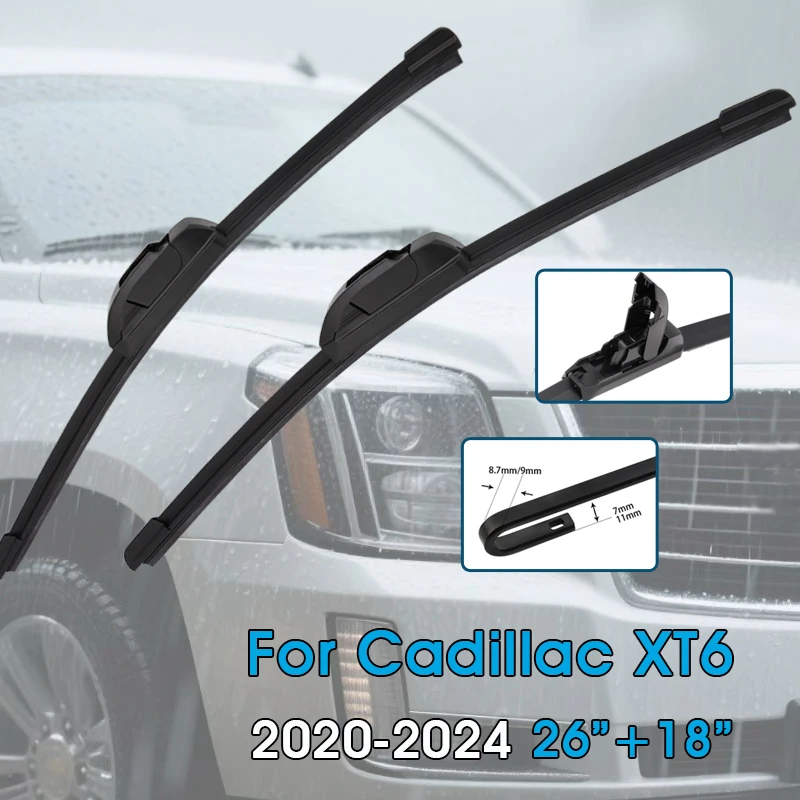 

BROSHOO Car Wiper Blades 26"+18" For Cadillac XT6 2020-2024 Front Window Windscreen Windshield Wipers Auto Accessories