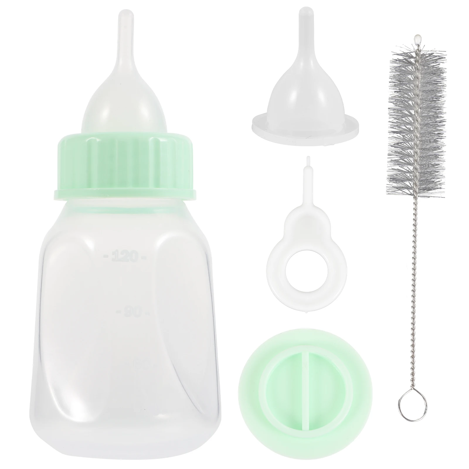

120ml Green Pacifier Bottle for Kitten Puppy Nursing Feeding Kit Durable Portable Water Milk Kitten Bottles Dispenser
