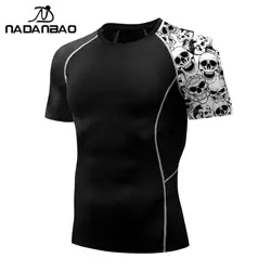 Nadanbao męskie stroje kąpielowe Fitness T-Shirt siłownia Slim plażowe stroje kąpielowe czarna moda z krótkim rękawem Casual kombinezon do surfingu kostiumy kąpielowe topy