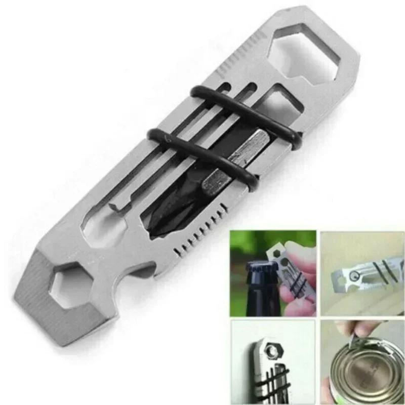 Outdoor stainless steel wrench, EDC key combination, hexagonal wrench, multifunctional manual tool camping set