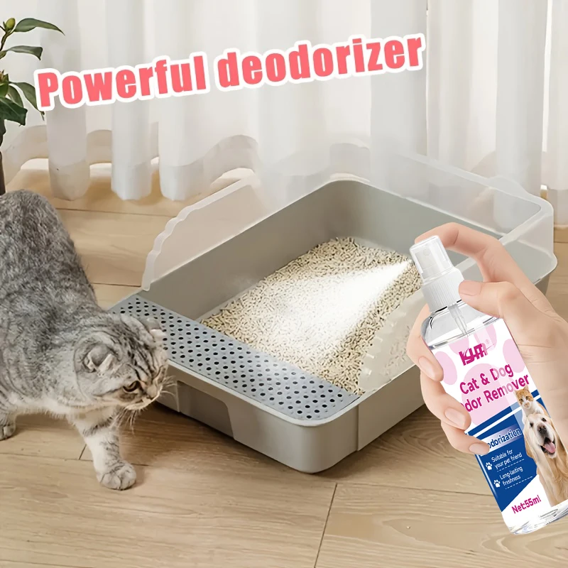 KJM-55ML Powerful Multi-Purpose Pet Odor Eliminator Spray Safe Deodorizer For Litter Box Kitchen Car Bathroom