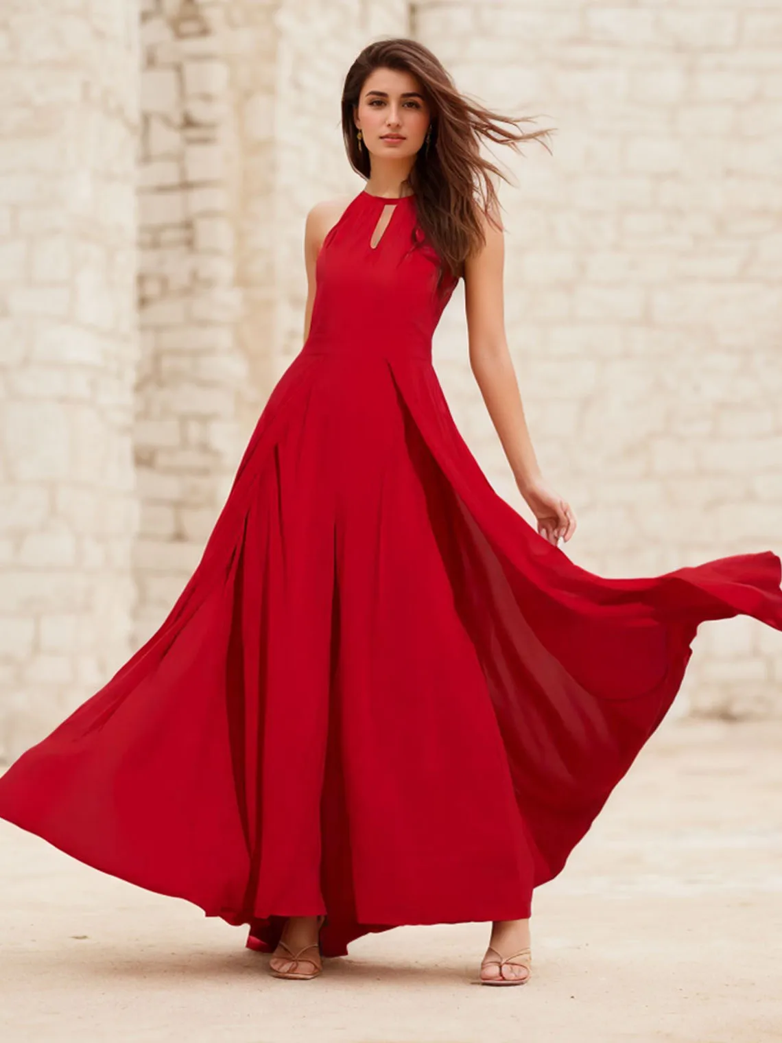 

Elegant A-Line Formal Evening Dress Backless Halter Neck Sleeveless Knee Length Chiffon Wedding Guest Dress 2025 Free Customized