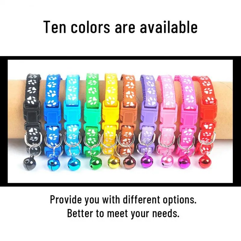 Adjustable Cats Collar Colorful Pattern with Bell 3