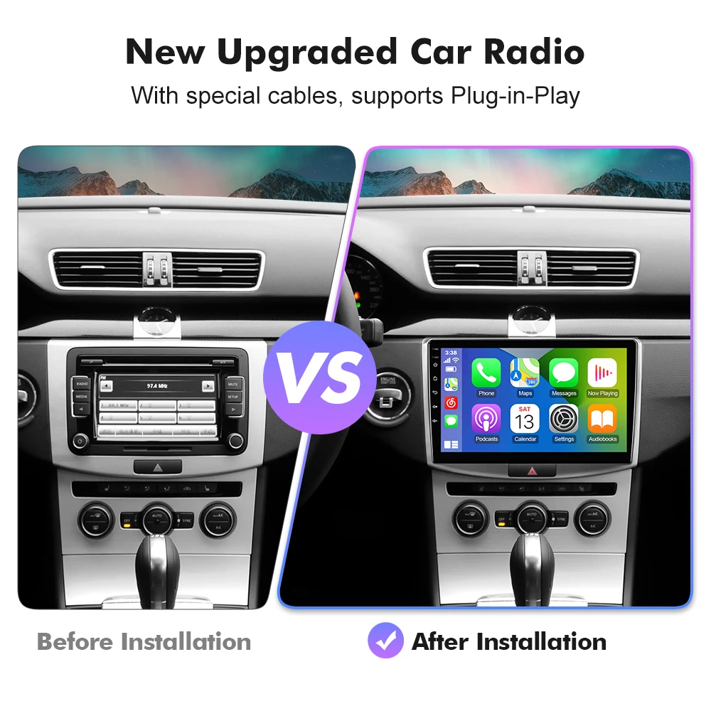 Isudar T78P Android13 Auto Radio Player For VW/Volkswagen/passat b6 b7 CC Car Multimedia 8 Core Carplay Camera 2K screen No 2Din