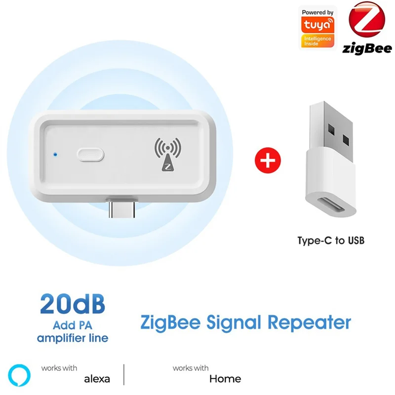 (Limited Offer) Tuya Smart Home Zigbee Repeater Type-C Extender Signal Amplifier Transmission Repeater For Zigbee Gateway