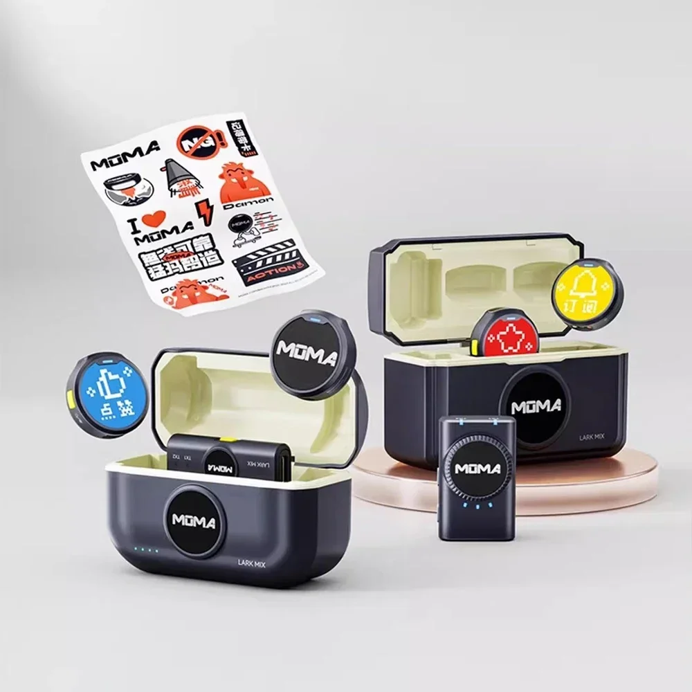 MOMA Microphone Lark MIX Button Collar Clip Magnetic Wireless Dual