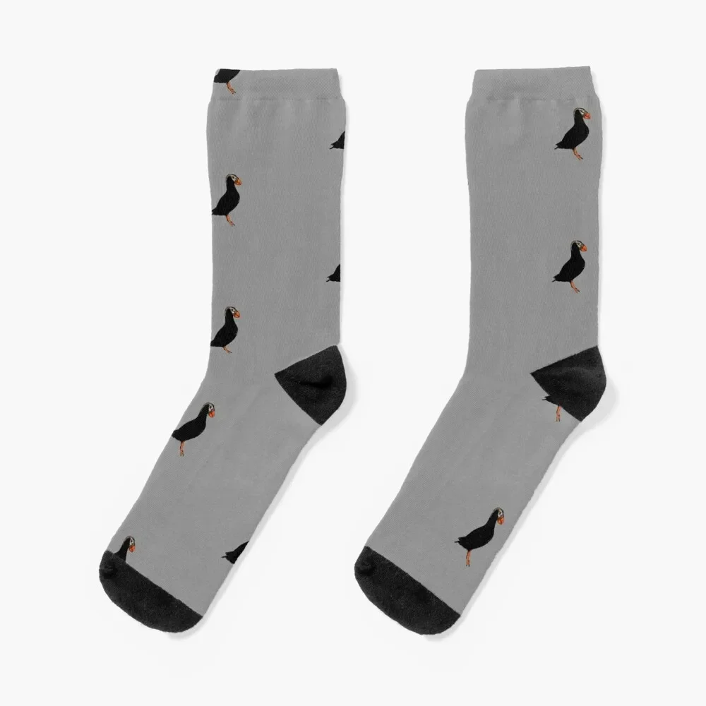 

Tufted Puffin Black Alternate Print Socks hiking crazy Socks Girl Men's