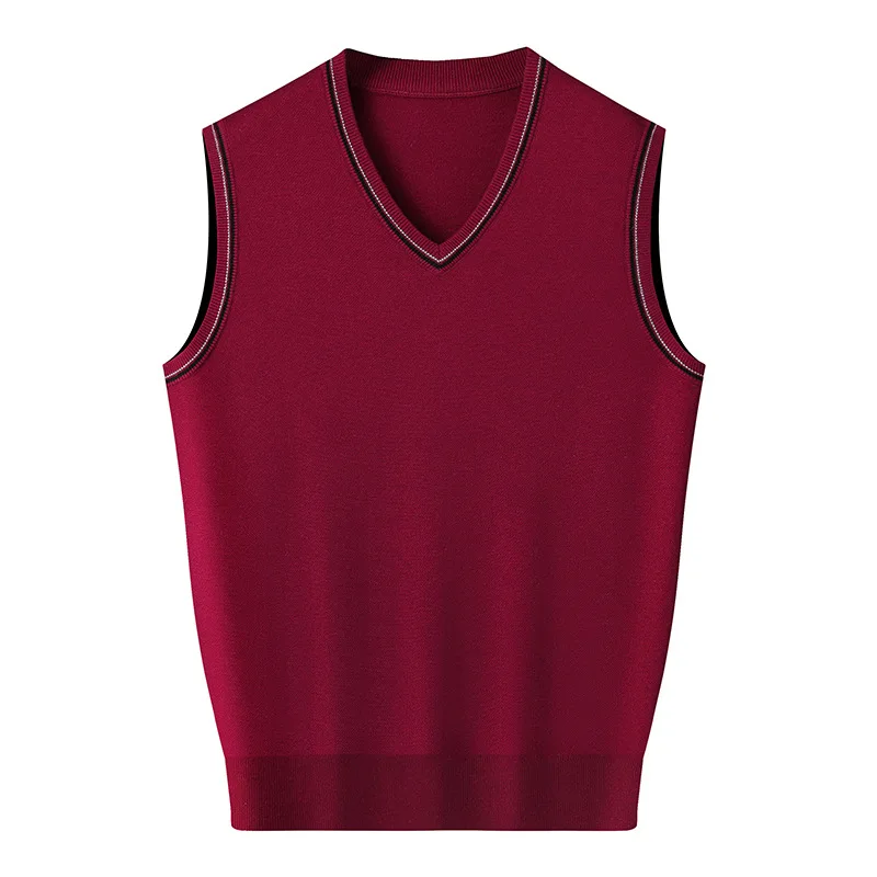 New Arrival Autumn Knitted Super Large Fashion Men's V-neck Sleeveless Wool Sweater Vest Plus Size 3XL 4XL 5XL 6XL 7XL