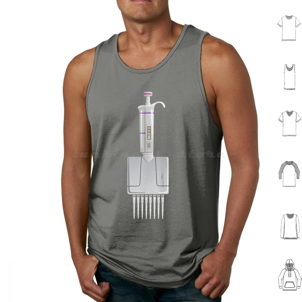 Pcr Multichannel Pipette Pipetter Illustration Tank Tops Vest Sleeveless Pipette Pcr Polymerase Chain Reaction