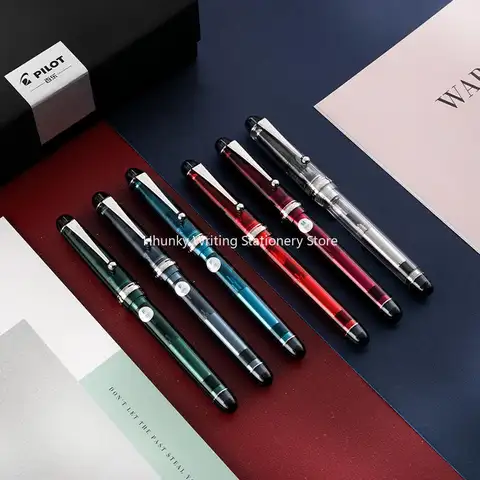 Japan Original Pilot Custom 74 Transparent 14k Gold Resin Fountain Pen Soft Smooth Nib Business Office Students Writing Gift