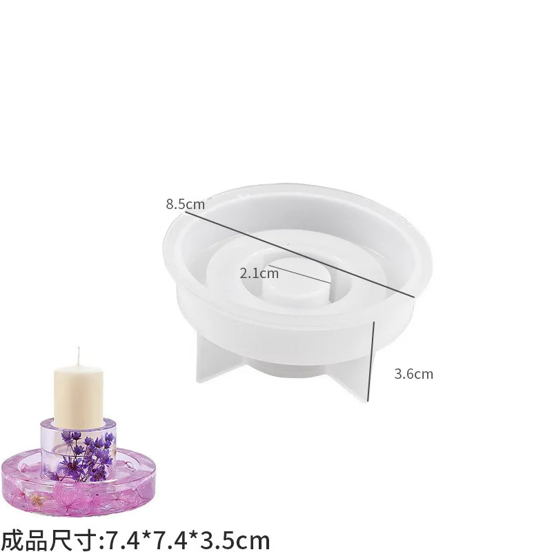 قالب مخطط العمود الروماني الروائح شمعة حامل قالب من السيليكون بالتنقيط الغراء DIY قاعدة شمع مستديرة شمعة حامل قوالب
