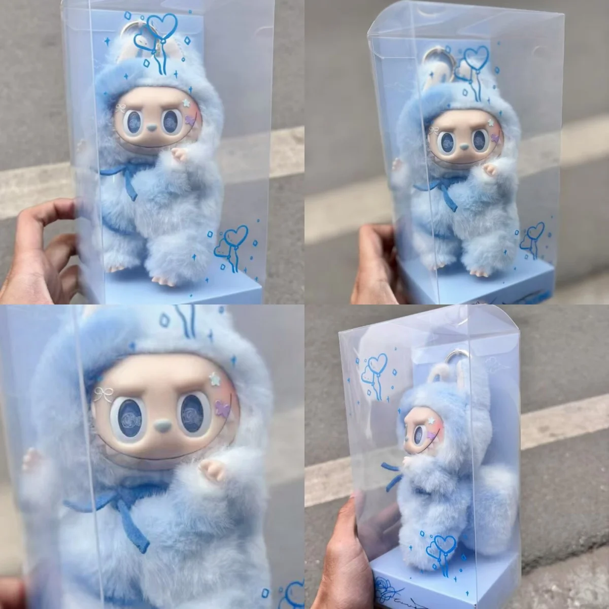 

Hot Sale Monster Labubu Series Zimomo Angel Blue Cream Puff And Pink Butterfly Vinyl Creative Change Doll Blind Box Gift Pendant