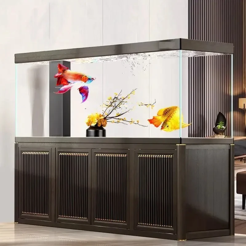 

Chinese bottom filter medium and large arowana tank ultra-white glass partition living room free water boxAA